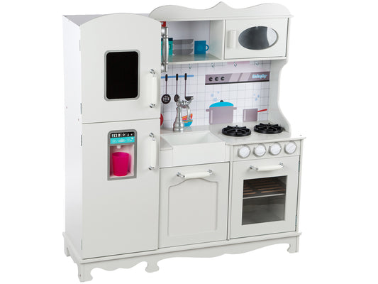 Bucatarie multifunctionala pentru copii, din lemn LED Kinderplay Green GS0053