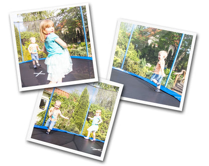 Trambulina 255 CM ISP 'LikeSmart' din Otel , cu Plasa de Protectie, Scara de Acces, Suporta pana la 150 de KG, 42 Arcuri de Sustinere, Certificari GS, TUV, CE