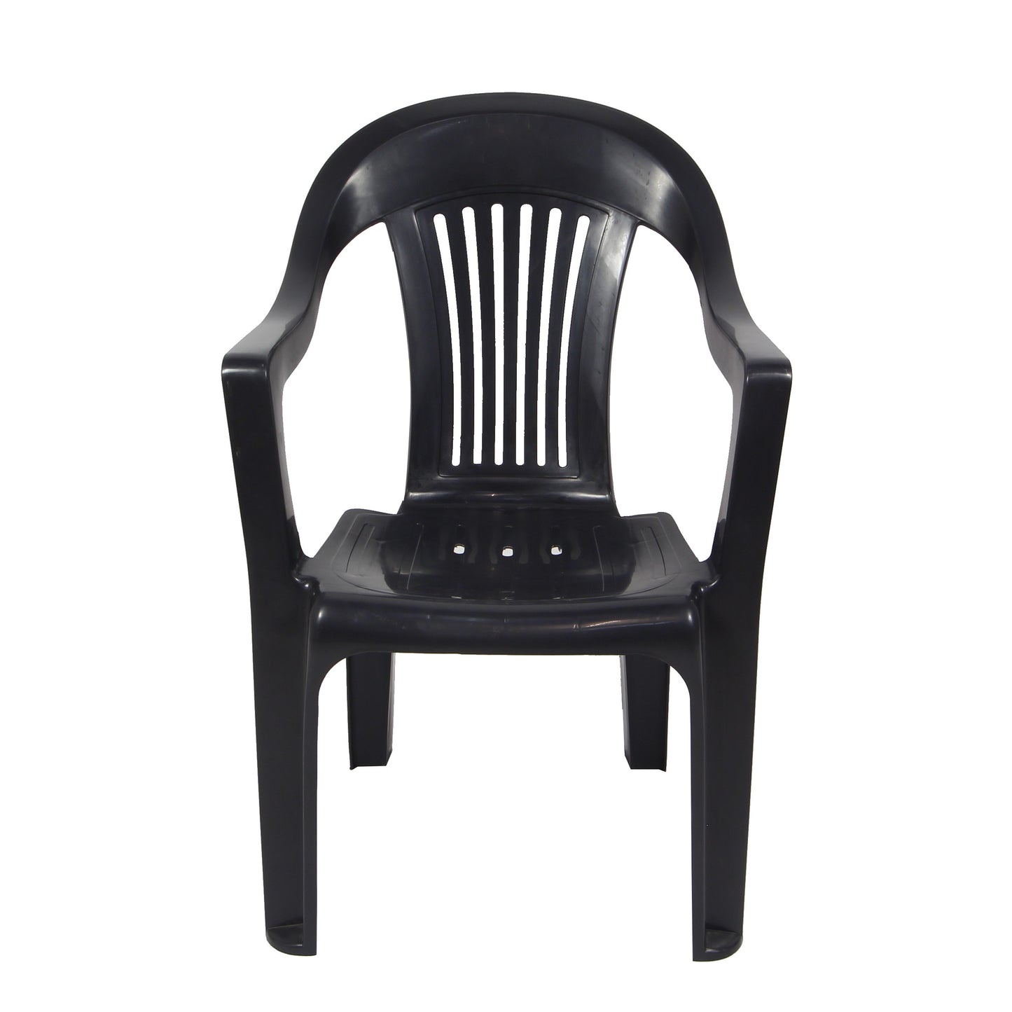 Set masa ovala, cu 6 scaune, pentru gradina, din plastic, antracit