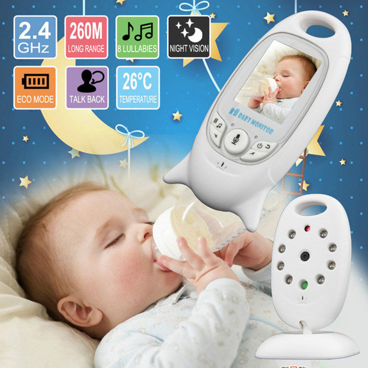 Baby Monitor Wireless ANGEL EYES, Ecran Color 2.5 inch LCD, Senzor NIGHT VISION, Monitorizare temperatura ambientala, Functie Push to Talk, Alarma, Cantece de leagan
