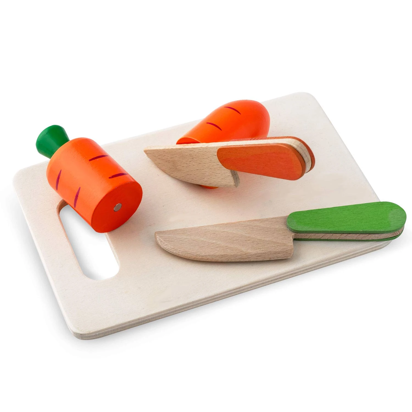 Set fruncte si legume DacEnergy, realizat din lemn, pentru feliat, cu magnet, 14 piese, 3 cutite, un tocator, ladita