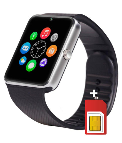 Smartwatch TechONE Vibe GT, sim, foto 2.0MP, touch TFT 1.54', BT, slot card, notificari, argintiu, pachet bundle (Ceas + SIM)