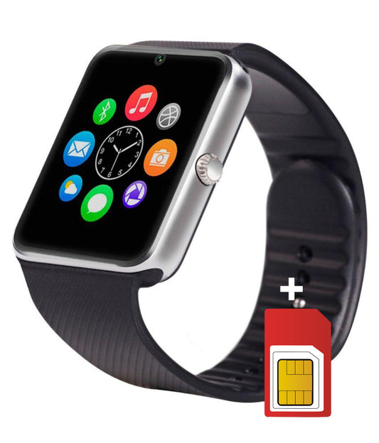 Smartwatch TechONE Vibe GT, sim, foto 2.0MP, touch TFT 1.54', BT, slot card, notificari, argintiu, pachet bundle (Ceas + SIM)