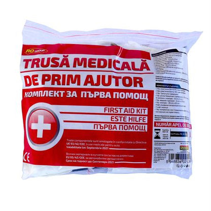 Kit Siguranta Auto PREMIUM Complet Omologat iMK - 2x Triunghi reflectorizat, Stingator, Vesta reflectorizanta, Trusa de prim ajutor si Geanta de depozitare inclusa + Parasolar auto iMK