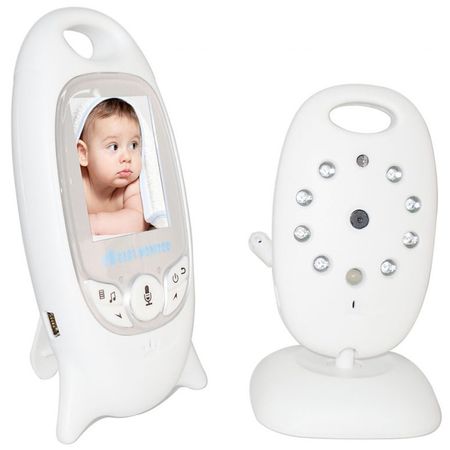 Sistem Baby Monitor cu monitorizare Audio-Video VB 601, Night Vision, Monitorizare Temperatura, Alarma si Functie Push to Talk + Jucarie de dentitie Cadou