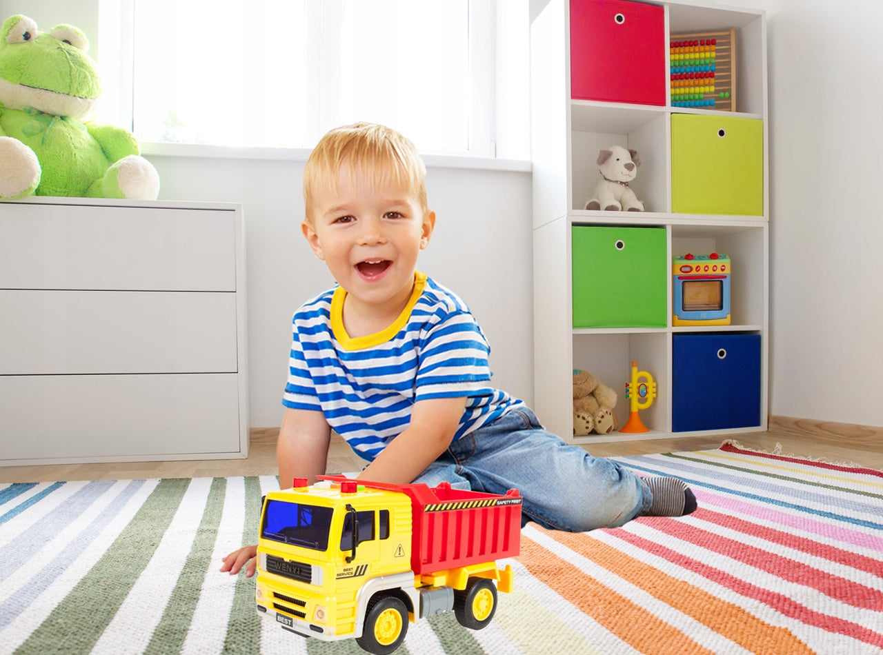 Camion DDEshop Interactiv Fantastic cu Basculare, Baterii 3x AG13 inclus, 24 x 11.5 x 11.5 cm, Multicolor