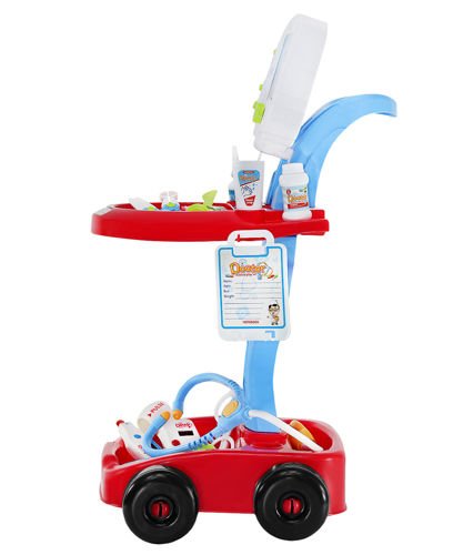 Set Interactiv Educational pentru Copii, Joc de Rol Micul Doctor si Asistent Medical, Multiple accesorii de Tratare al Pacientului, 32.5 x29 x60cm, Multicolor