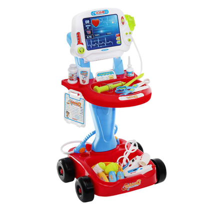 Set Interactiv Educational pentru Copii, Joc de Rol Micul Doctor si Asistent Medical, Multiple accesorii de Tratare al Pacientului, 32.5 x29 x60cm, Multicolor