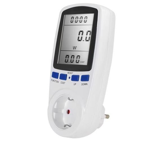 Priza cu Contor Afisaj Digital de Energie wattmetru,220-240V, 50-60Hz, Alb