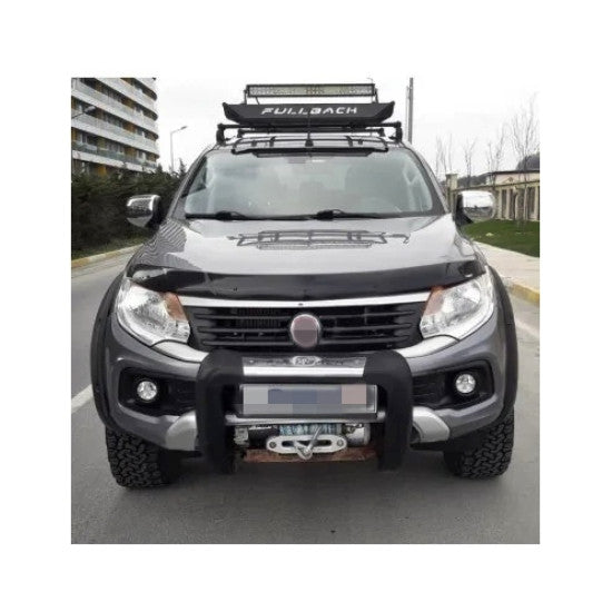 Deflector capota Fiat Fullback 2016-2019 idealSTORE Protectie pietre si zgarieturi Negru lucios montare cu clipsuri