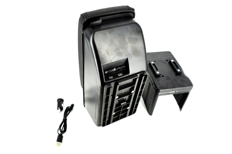 Cotiera auto universala 487LU cu USB neagra + Cadou suport auto telefon cu ventuza