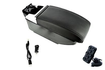 Cotiera auto universala 487LU cu USB neagra + Cadou suport auto telefon cu ventuza