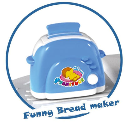 Bucatarie multifunctionala pentru copii cu lumini si muzica , 90 CM INALTIME, Cuptor, Chiuveta, Plita, Pompa Apa Recirculare, Toaster, Ceainic, Expressor 30+ accesorii, Funny Chef