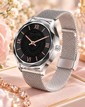 Ceas Smartwatch Diamond Suprem Collection IdealStore, Ecran 1.09 inch, Afisare Apeluri si Mesaje, Bluetooth, Monitorizare Ritm Cardiac si Somn, Multi-Sport, Rezistent la Apa IP67, Alarma, Android-IOS, Long Battery, Silver Metal Edition