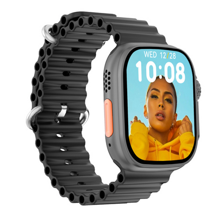 Ceas Smartwatch si Bratara pentru barbati, Fitness, 2' SUPER RETINA, Apel, Notificari Apeluri/Sms/Social Media, Monitorizare sanatate, somnului, ritm cardiac, temperatura corpului, Control TikTok, Limba Romana, Curea din silicon, Negru