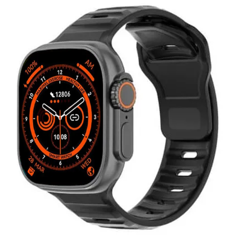 Ceas Smartwatch si Bratara pentru barbati, Fitness, 2' SUPER RETINA, Apel, Notificari Apeluri/Sms/Social Media, Monitorizare sanatate, somnului, ritm cardiac, temperatura corpului, Control TikTok, Limba Romana, Curea din silicon, Negru