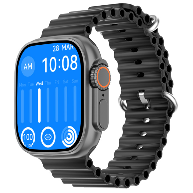 Ceas Smartwatch si Bratara pentru barbati, Fitness, 2' SUPER RETINA, Apel, Notificari Apeluri/Sms/Social Media, Monitorizare sanatate, somnului, ritm cardiac, temperatura corpului, Control TikTok, Limba Romana, Curea din silicon, Negru