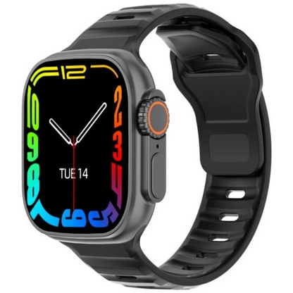 Ceas Smartwatch si Bratara pentru barbati, Fitness, 2' SUPER RETINA, Apel, Notificari Apeluri/Sms/Social Media, Monitorizare sanatate, somnului, ritm cardiac, temperatura corpului, Control TikTok, Limba Romana, Curea din silicon, Negru