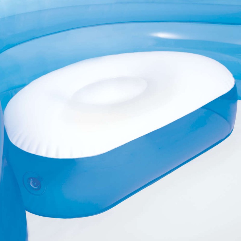 Piscina gonflabila pentru Familie, Bleu, 4 scaune gonflabile integrate, 2 suporturi pentru pahare, Intex, 229x229x66cm, PG-B-I04
