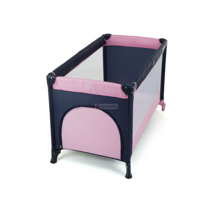 Patut pliant de voiaj KINDERCARE cu Saltea inclusa, Geanta de transport, Buzunar cu fermoar pentru acces copil, Material lavabil, Roti cu franare, Roz