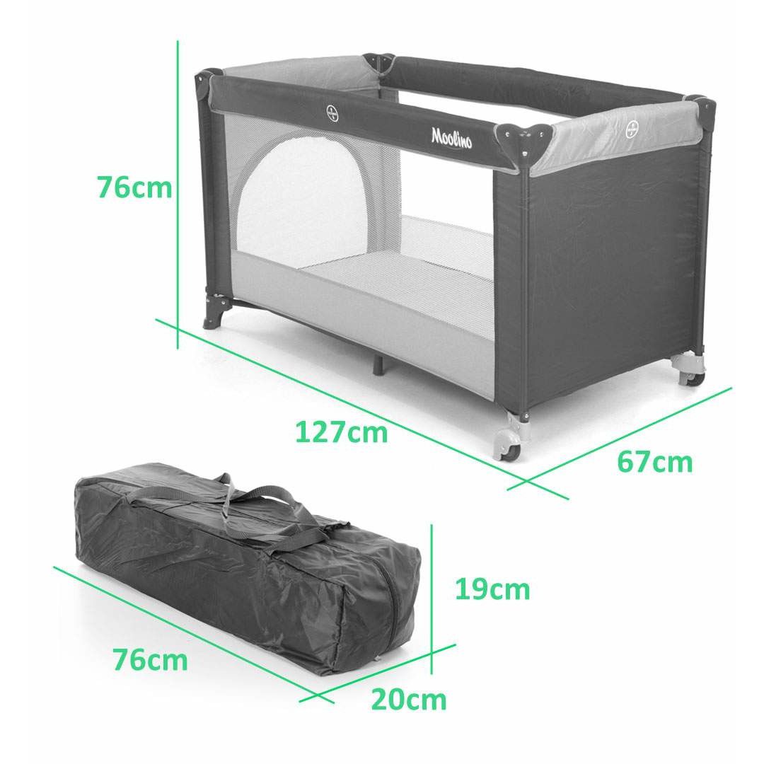 Patut pliant de voiaj KINDERCARE cu Saltea inclusa, Geanta de transport, Buzunar cu fermoar pentru acces copil, Material lavabil, Roti cu franare, Roz