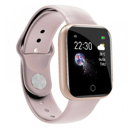 Ceas SmartWatch si Bratara Fitness, SmartVIBE I5, Full Metallic, NOTIFICARI Apeluri/Mesaje/Facebook, 1.3' Full Touch Display, Monitorizare Ritm Cardiac si Tensiune arteriala, Waterproof, Pedometru, Photo Control, Silicon Rose Gold
