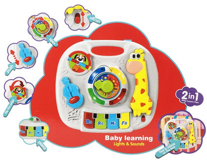 Jucarie interactiva bebelusi Baby Learning cu mini pian, lumini si sunete