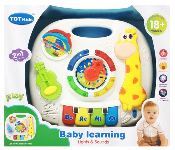 Jucarie interactiva bebelusi Baby Learning cu mini pian, lumini si sunete