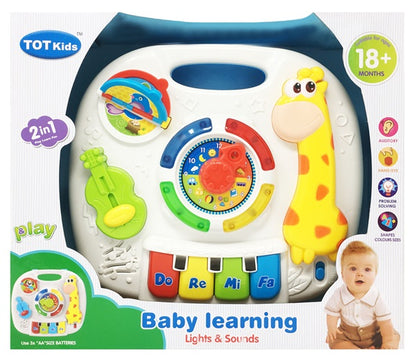 Jucarie interactiva bebelusi Baby Learning cu mini pian, lumini si sunete