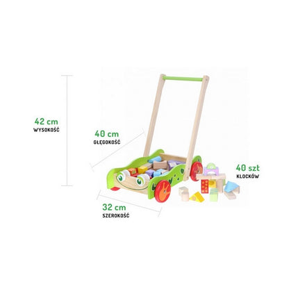 Antemergator din lemn + 40 de cuburi ecotoys 2110