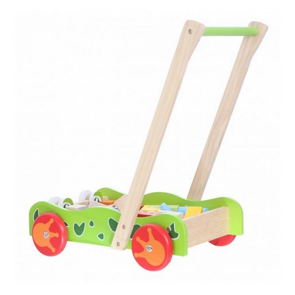 Antemergator din lemn + 40 de cuburi ecotoys 2110