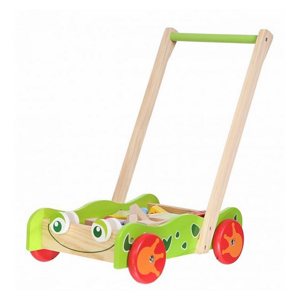 Antemergator din lemn + 40 de cuburi ecotoys 2110