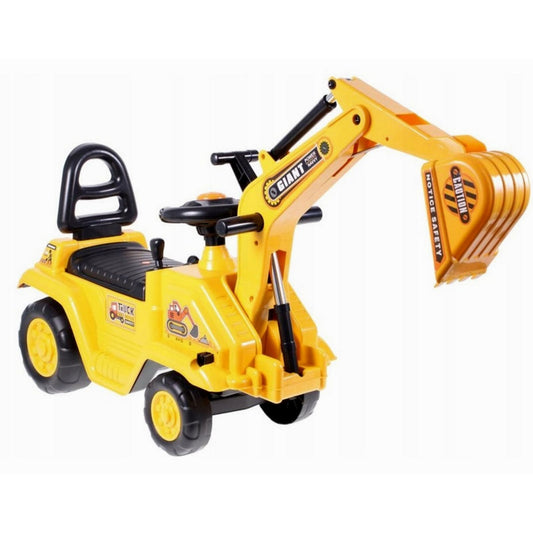 Masinuta Interactiva Excavator 3 in 1 idealSTORE , Echipata cu functie Olita, Accesorizata cu Volan si Manete pentru a spori jocul de rol