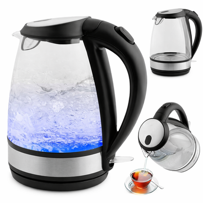 Fierbator electric idealSTORE din sticla 1.7L cu iluminare LED albastra