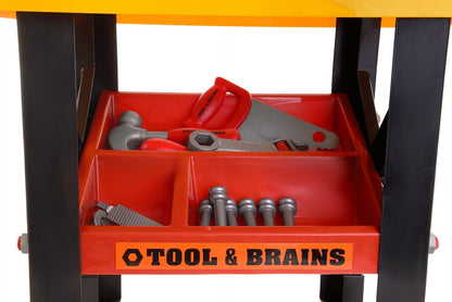 Jucarie mini atelier de lucru FunFit, pentru copii, cu scule si accesorii, 75x49 cm, 50 piese