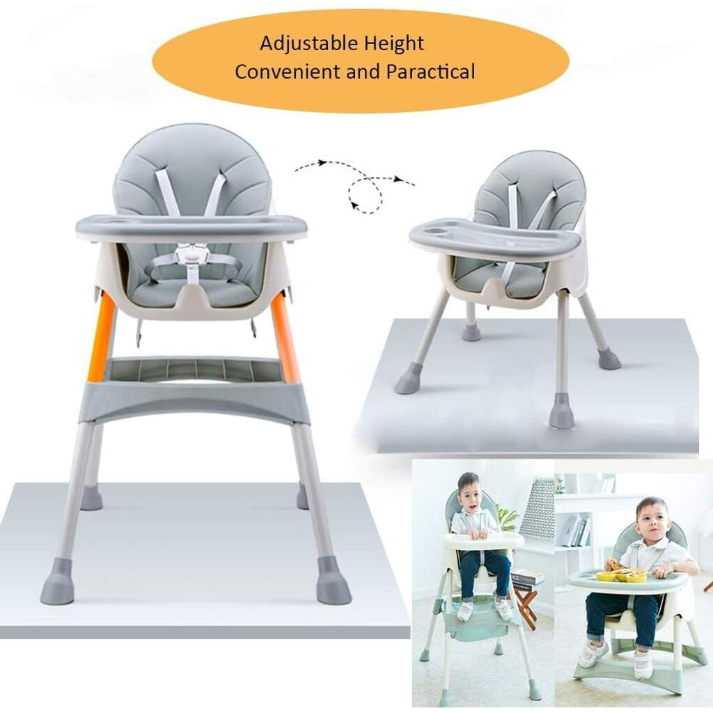 Scaun de masa reglabil Yealeo, Tava detasabila, Perna, 5 trepte inaltime, 6 luni+, Verde albastru