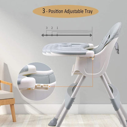 Scaun de masa reglabil Yealeo, Tava detasabila, Perna, 5 trepte inaltime, 6 luni+, Verde albastru