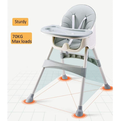Scaun de masa reglabil Yealeo, Tava detasabila, Perna, 5 trepte inaltime, 6 luni+, Verde albastru