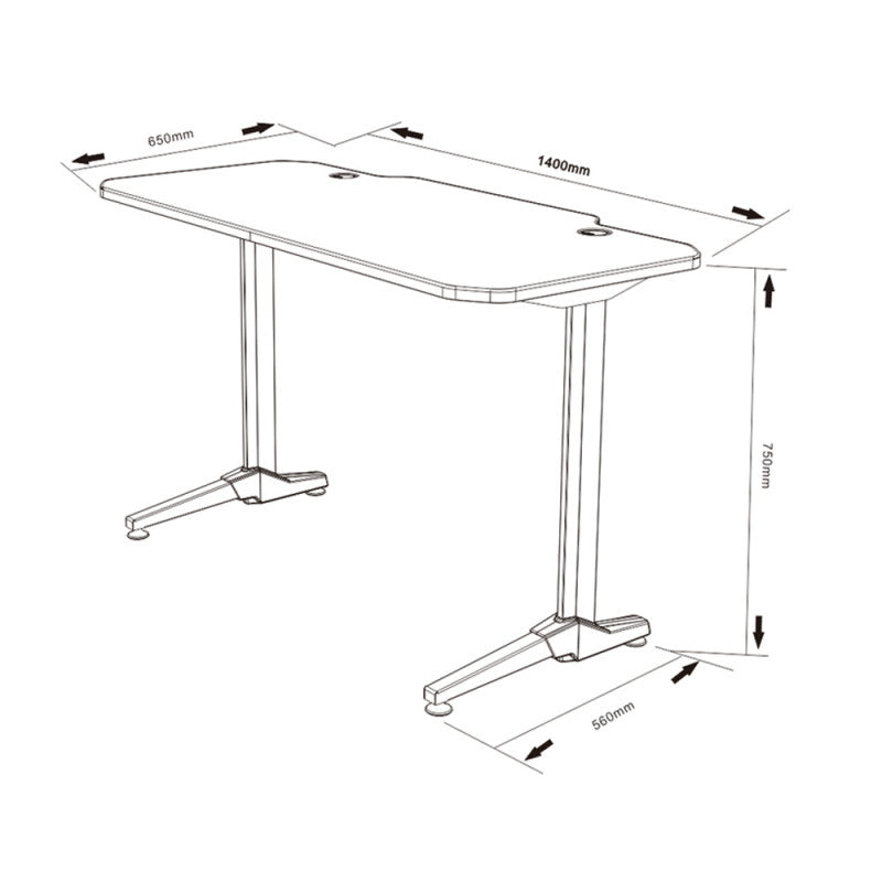 Birou Gaming Nordhold GD1400, 140 x 66 cm