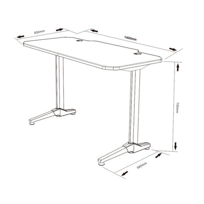 Birou Gaming Nordhold GD1400, 140 x 66 cm