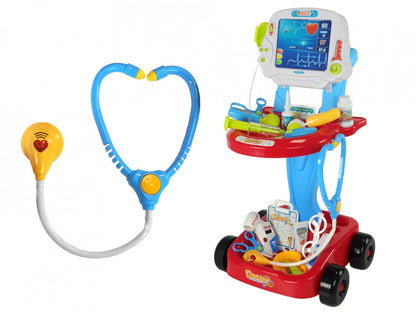 Set portabil accesorii doctor cu lumini si sunete 17 piese
