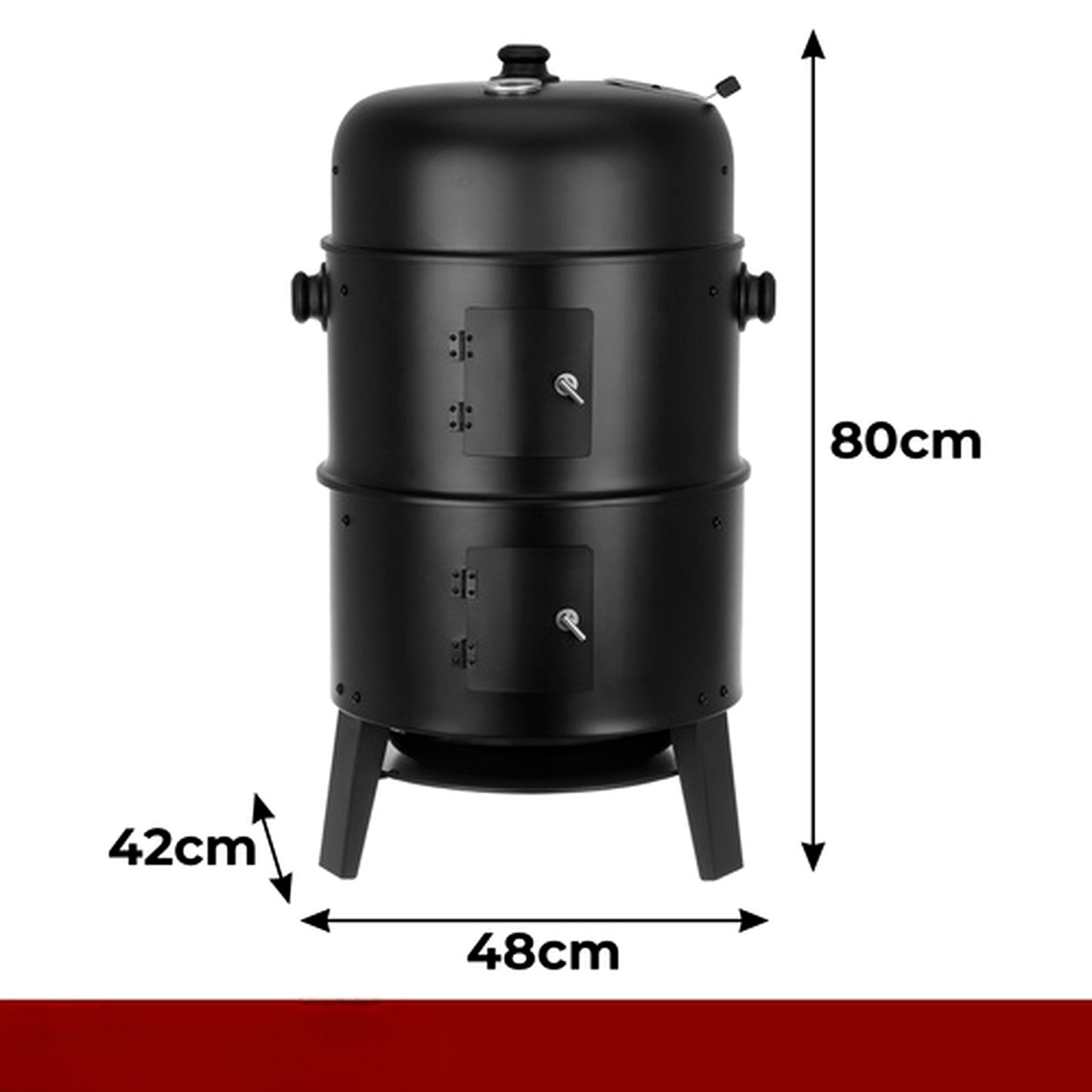 Gratar de Gradina pe Carbuni idealSTORE cu Capac, Roti si Raft 44x80x42 cm