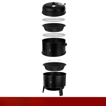 Gratar de Gradina pe Carbuni idealSTORE cu Capac, Roti si Raft 44x80x42 cm