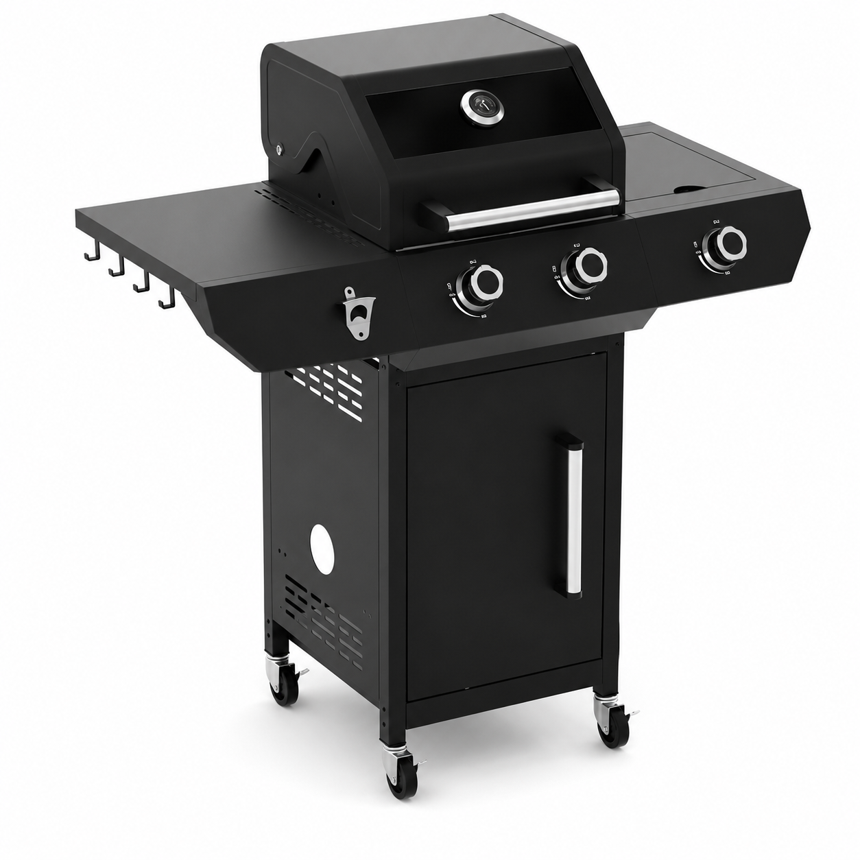 Gratar de Gradina pe Gaz IdealStore cu Rotisor, Arzator Lateral si Iluminare LED