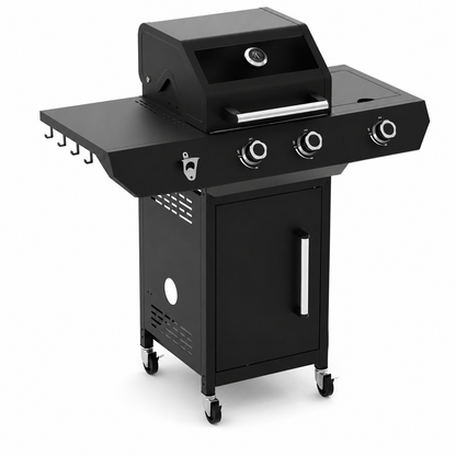 Gratar de Gradina pe Gaz IdealStore cu Rotisor, Arzator Lateral si Iluminare LED