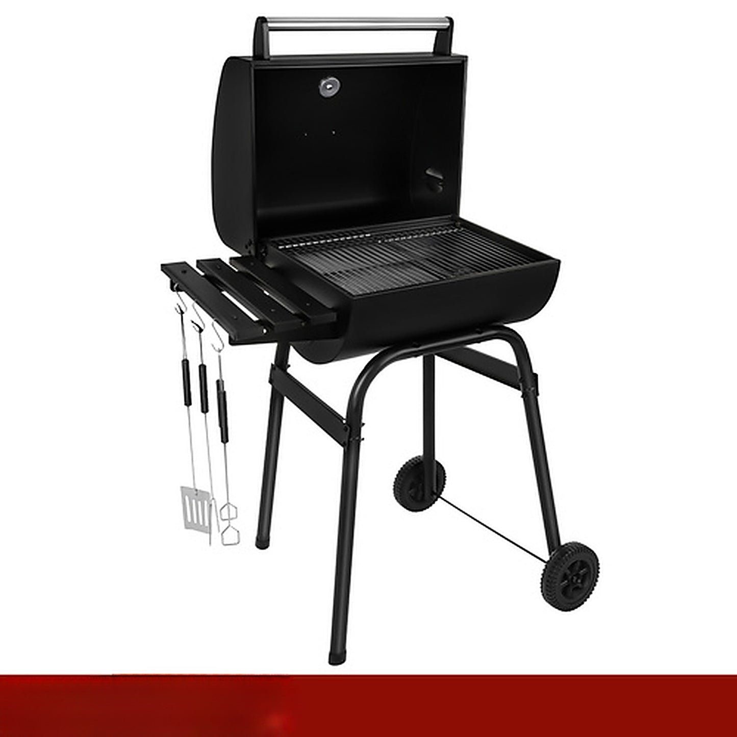 Gratar de Gradina pe Carbuni idealSTORE 82x51x117 cm cu Capac si Termometru