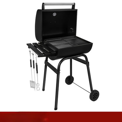Gratar de Gradina pe Carbuni idealSTORE 82x51x117 cm cu Capac si Termometru