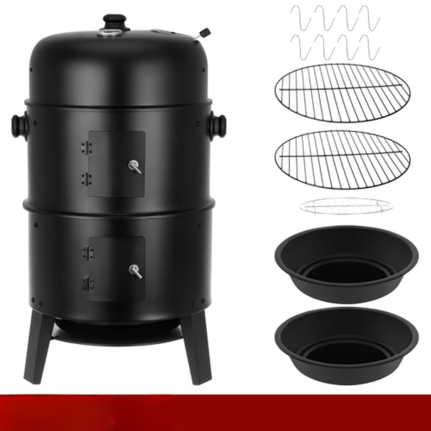 Gratar de Gradina pe Carbuni idealSTORE cu Capac, Roti si Raft 44x80x42 cm