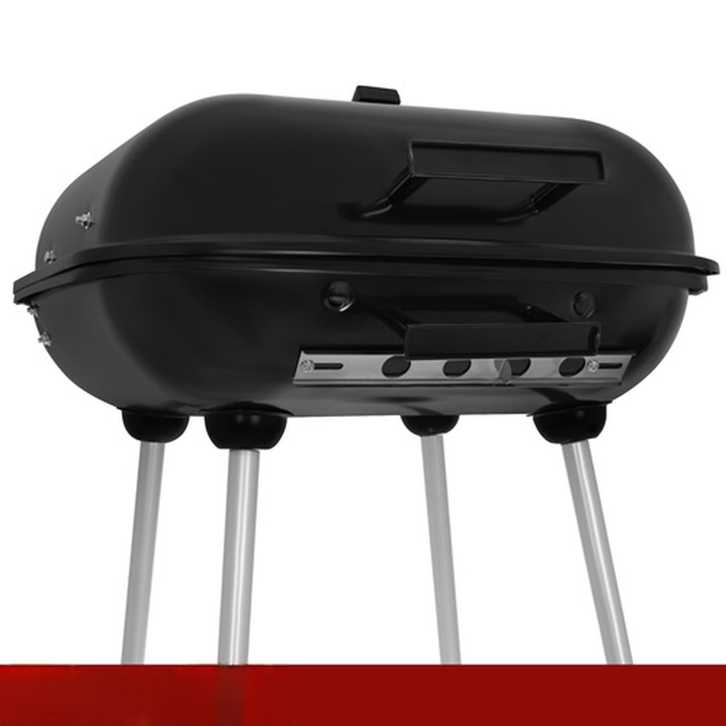 Gratar de Gradina pe Carbuni IdealStore Portabil cu Roti si Capac Metalic 77x53x46 cm