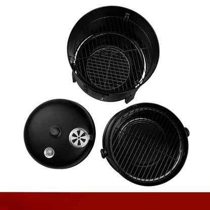 Gratar de Gradina pe Carbuni idealSTORE cu Capac, Roti si Raft 44x80x42 cm